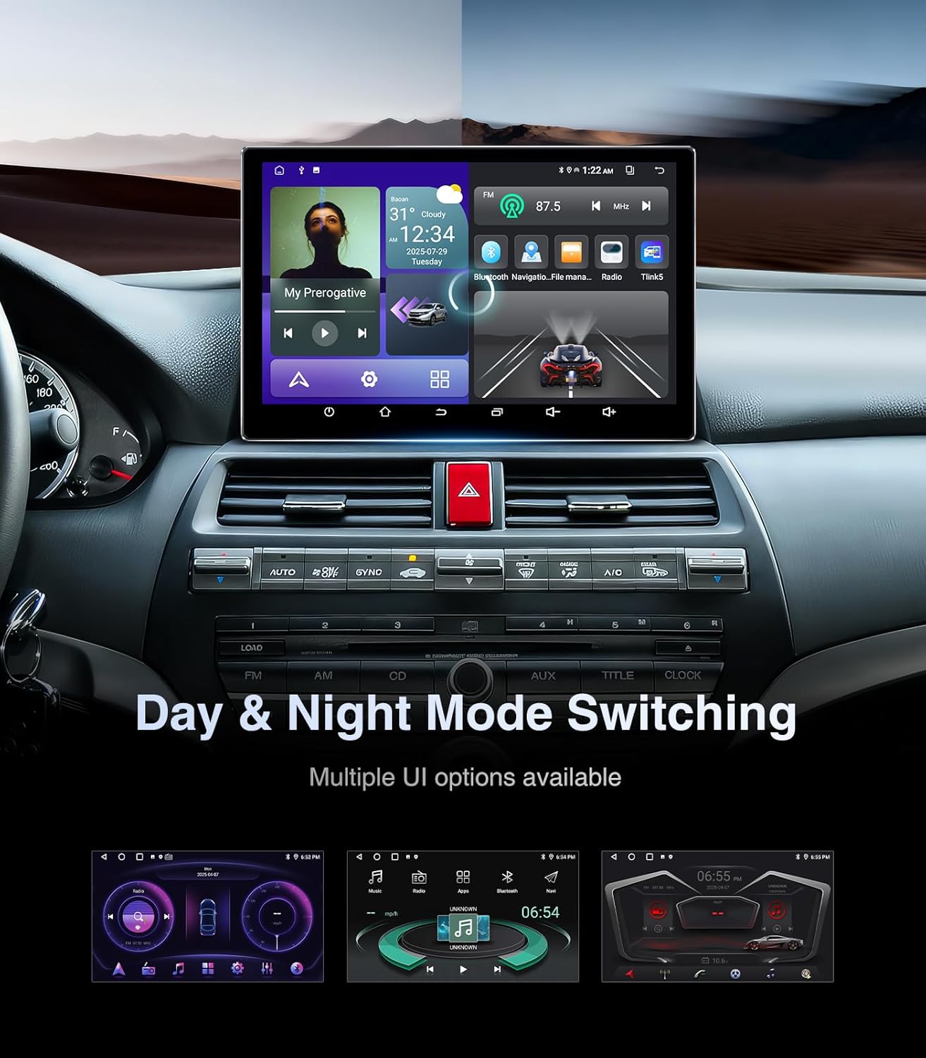 11.5 Inch Car Radio Stereo for Honda Accord 8th 2008-2013 Upgrade IPS HD Touch Screen 4+64G Car Radio Wireless CarPlay Android Auto, GPS FM/SWC Bluetooth 1280P Backup Camera