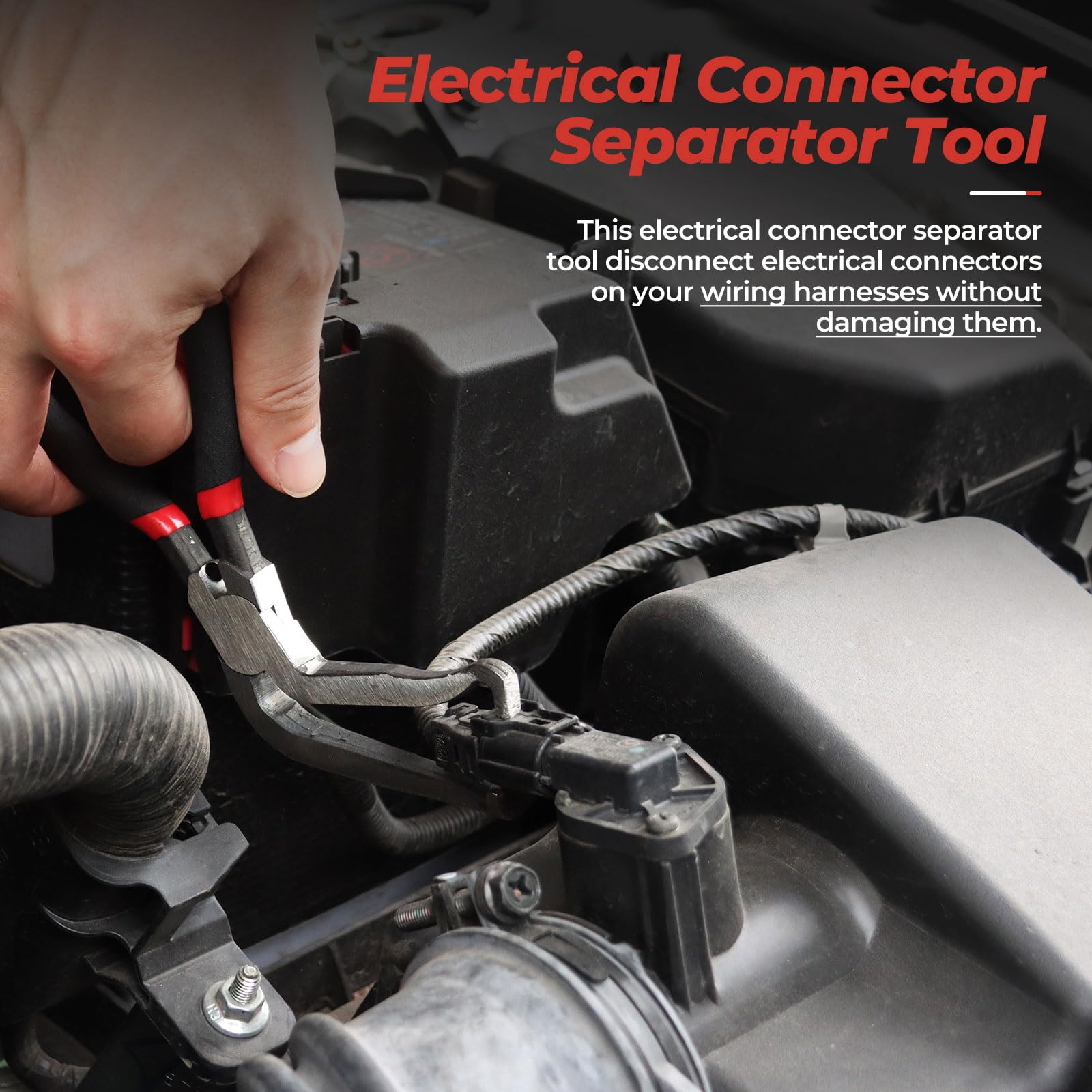 LitKiwi 3PCS Electrical Disconnect Pliers Separator,with 41Pcs Electrical Connector Pin Extractor Removal Tool Set,Locking Push Tab Pliers for Car Electrical Wiring Automotive Car Devices