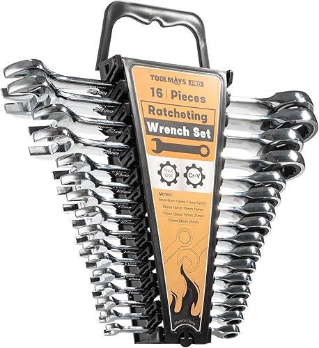 Juego de llaves de trinquete de 16 piezas, juego de llaves combinadas, con organizador, MMmétrica Max 120 dientes Cromo Vanadio Llave combinada disponible en Yaxa Colombia