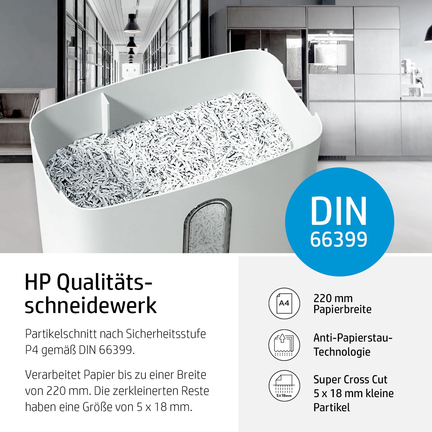 HP OneShred 8CC papirmakulator Delvist