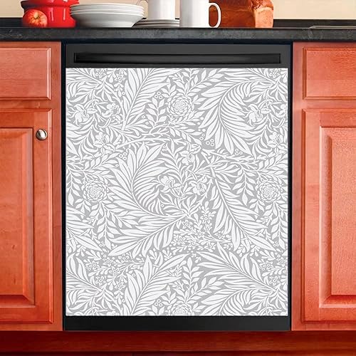 Miniatura 7 de Imán para cubierta de lavavajillas con diseño de florero y flores, para decoración de cocina, hoja de calcomanías magnéticas para puerta de