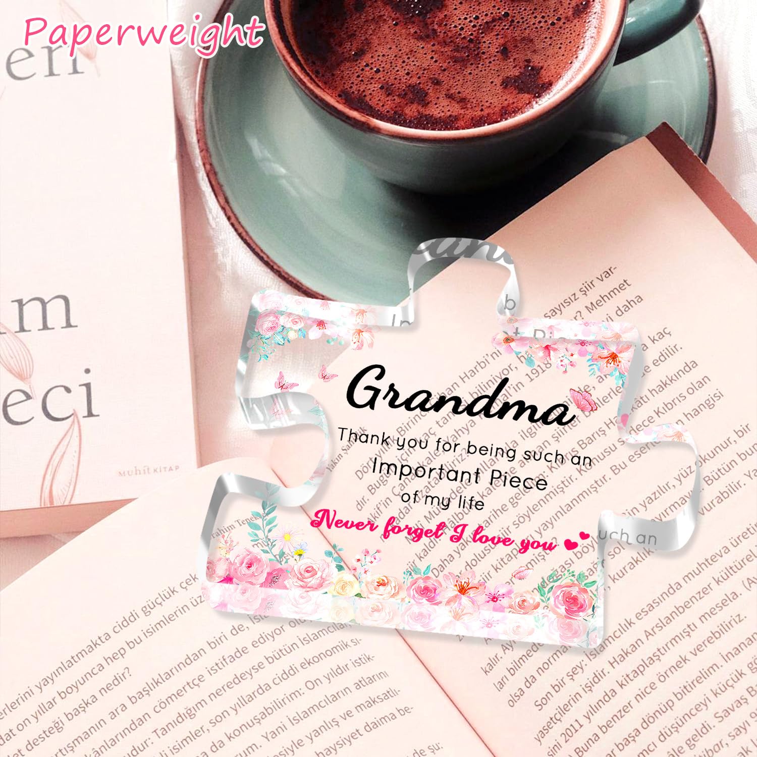Birthday Gifts for Grandma, Grandma Gifts - Engraved Acrylic Puzzle Plaque, Valentines Christmas Mothers Day Present for Grandmother from Grandkids