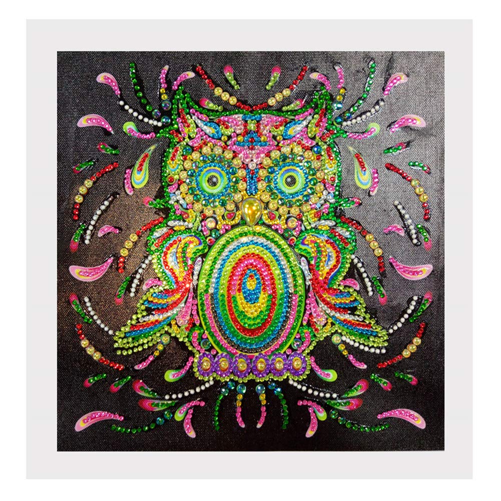 Abeuty Horse Diamond Painting Diy 5D Special Shape Rhinestones, Colorful Owl, Partial Drill Crystal Diamond Art Kits
