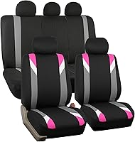 Vista 16 de FH Group - Juego de fundas de asientos frontales de tela para asientos de respaldo bajo con reposacabezas removibles, ajuste universal, compatible