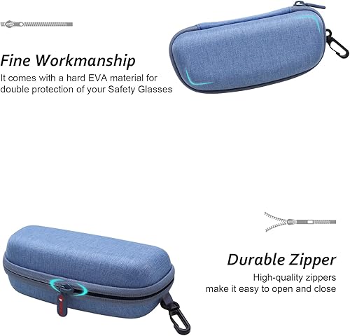 Miniatura 5 de XANAD Estuche rígido para gafas de seguridad, gafas de sol para disparo (azul)