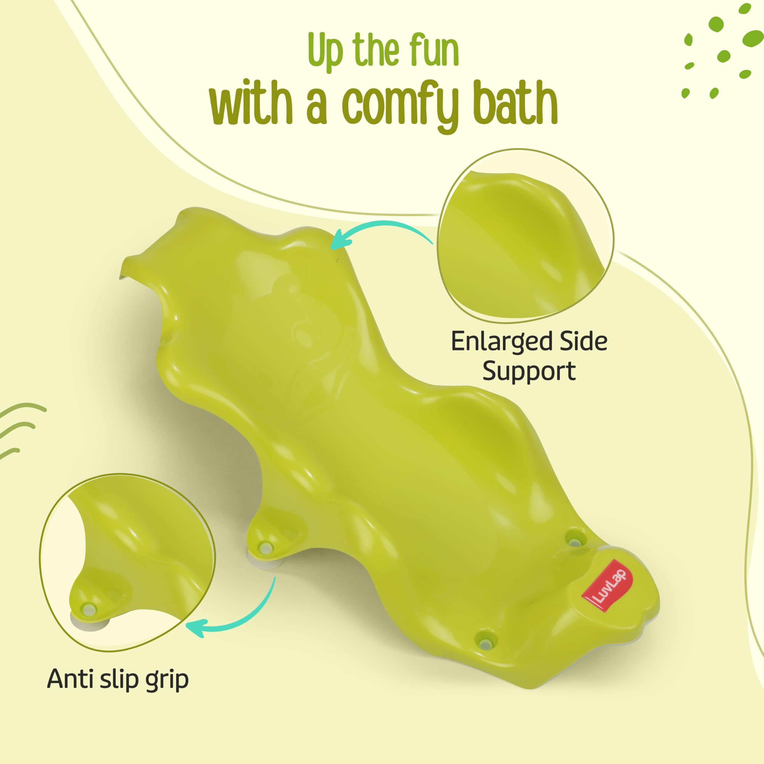LuvLap Anti Slip Baby Plastic Bath Chair, Baby Bath Seat/Sling with Non Slip Strong Suction Base, Baby Shower, for Infants & Toddlers (Green) - Image 3 thumbnail