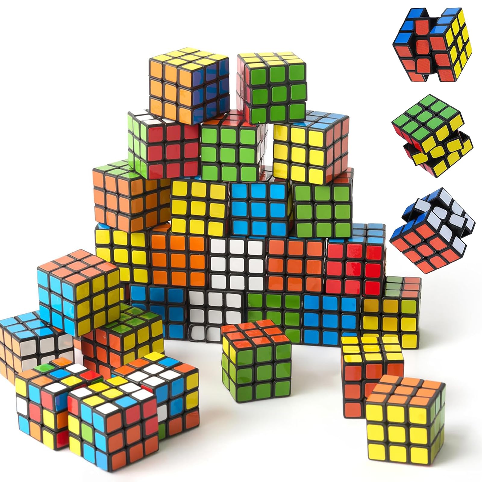 24 Pack Mini Rubix Cube, Party Favours Puzzle for Adults & Teens