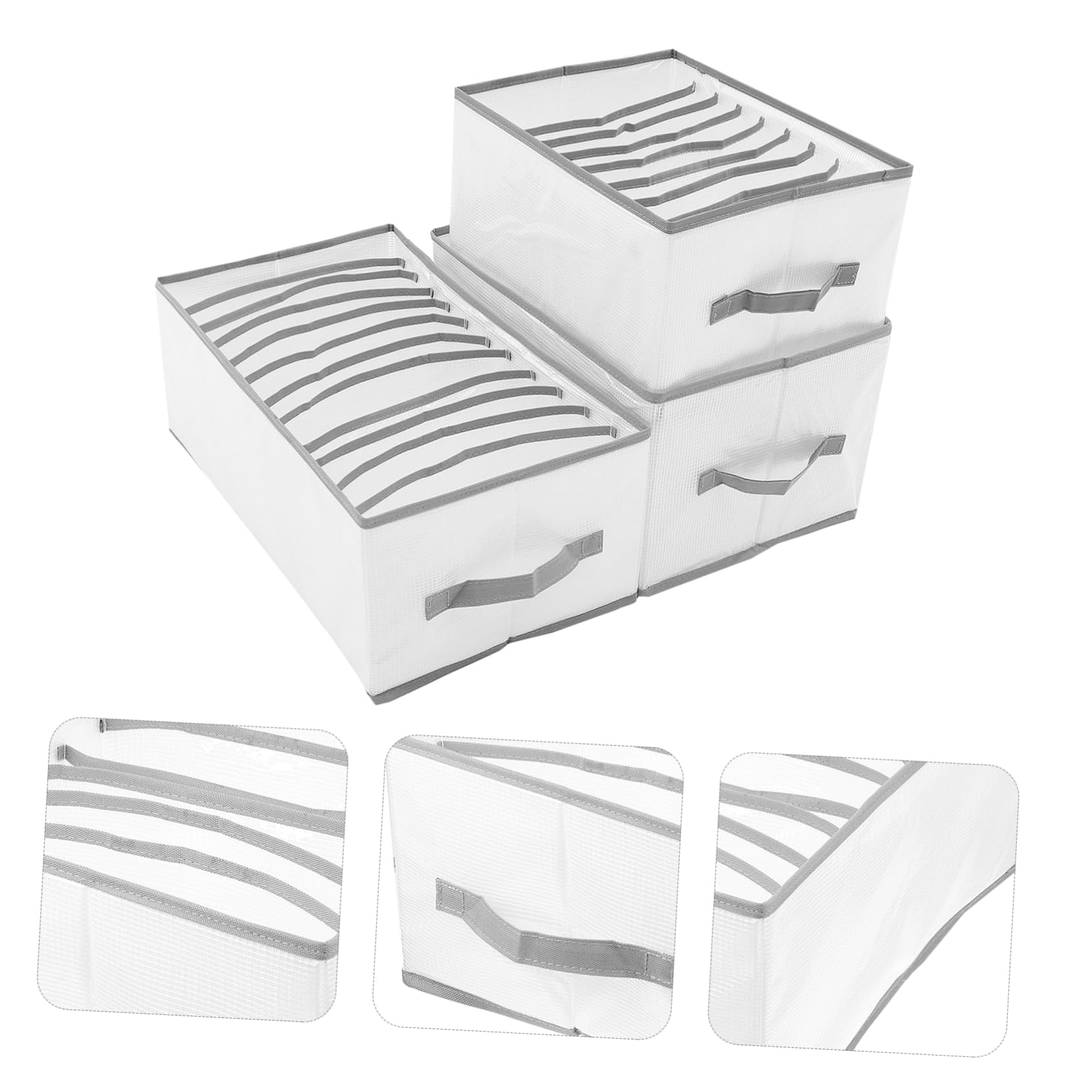 PRETYZOOM 3pezzi Organizer Vestiti da Griglie Multiple e Scomparti Divisori Scatola Portaoggetti Pieghevole per Vestiti e Articoli Vari Contenitore Portaoggetti per Armadio