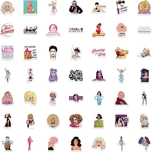 Miniatura 4 de RuPauls - 100 calcomanías de moda para botella de agua para adolescentes y adultos, calcomanías de TV de moda para laptop, equipaje, teléfono,