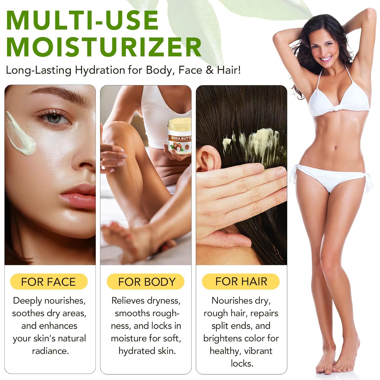 African Raw Shea Butter, Pure Unrefined Shea Butter Cream for Skin & Hair, Deep Moisturizer & Helps Protect Dry Skin(2 Pack) - Image 4