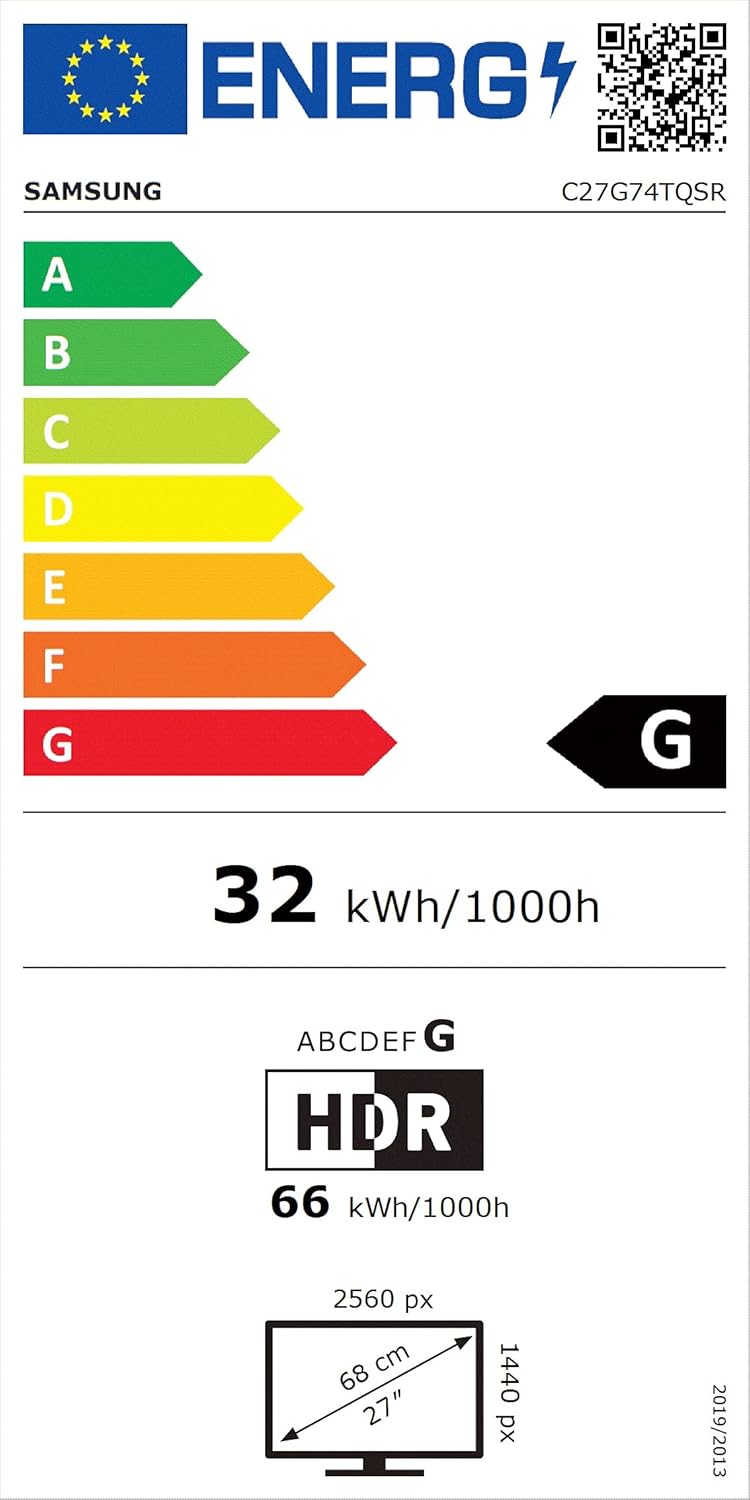 MONITOR SAMSUNG 27 C27G74TQSR GAMING 16:9,1MS,VGA,HDMI, BLACK