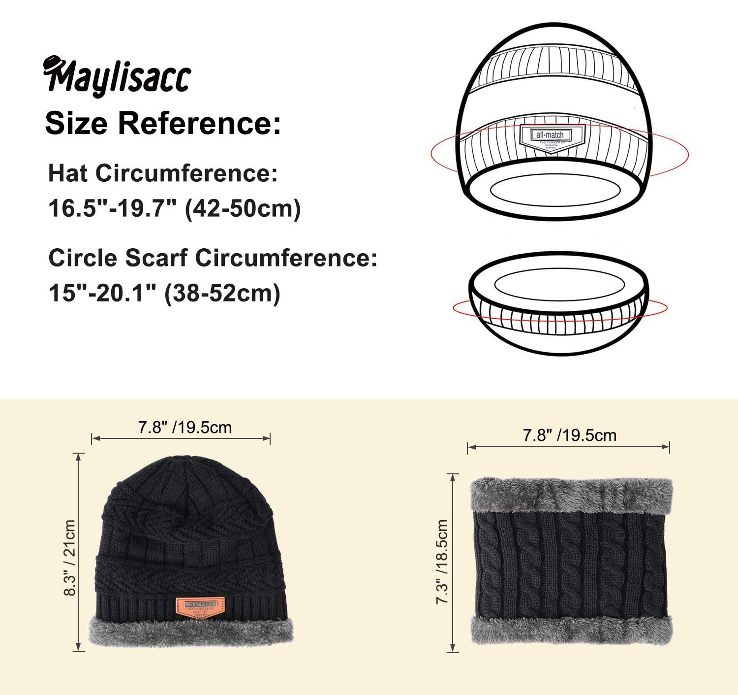 Conjunto de Bufanda Guantes y Gorro de Punto Invierno para Niños 2/3 Piezas Gorro Grueso Suave Cálido Esquí Forro Polar Niñas