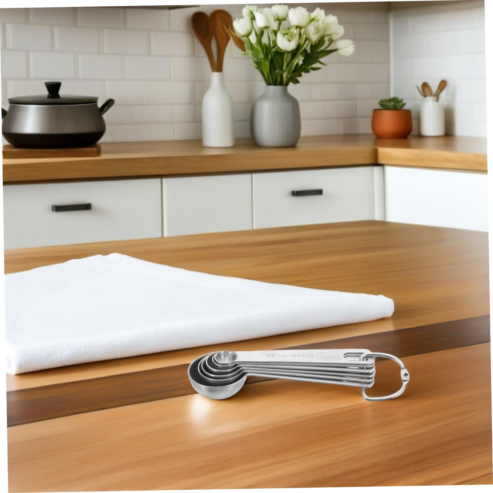 2 Ensembles Cuillères et Tasses à Mesurer Acier Inoxydable Design Emboîtable Gain de Place et pour Cuisine Pâtisserie et Épices