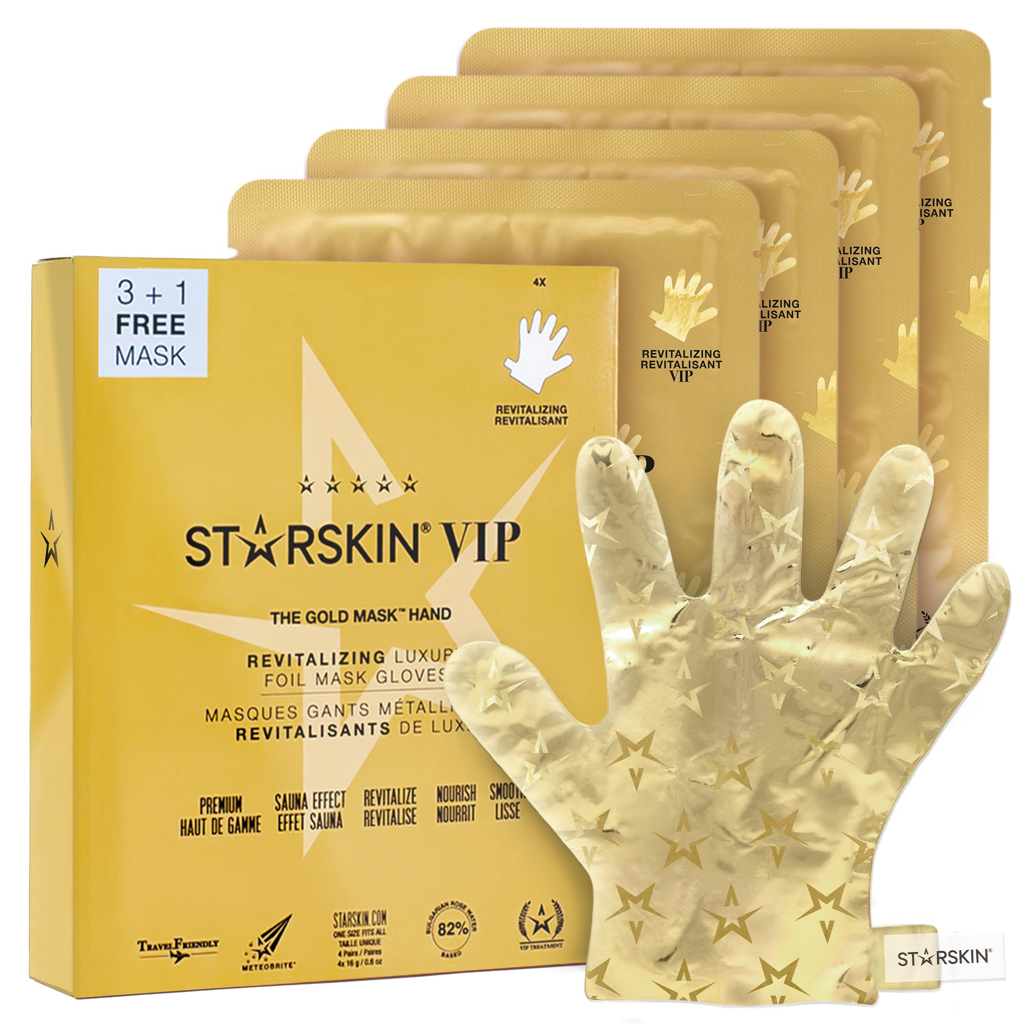 STARSKIN VIP Gold Handmaske, 4x16g, Luxuriöse Handpflege mit Sheabutter und Bulgarischem Rosenöl, Feuchtigkeitsspendend, Für alle Hauttypen