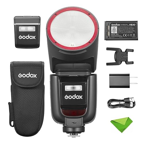 Godox V1 V1Pro S U Flash for Sony Camera TTL Speedlight, 1/8000 HSS 500 Full Power Flashes, 1.3s Recycle Time, 2.4G Wireless with External Flash SU-1 for Sony Cameras (Godox V1PRO-S USA Version)