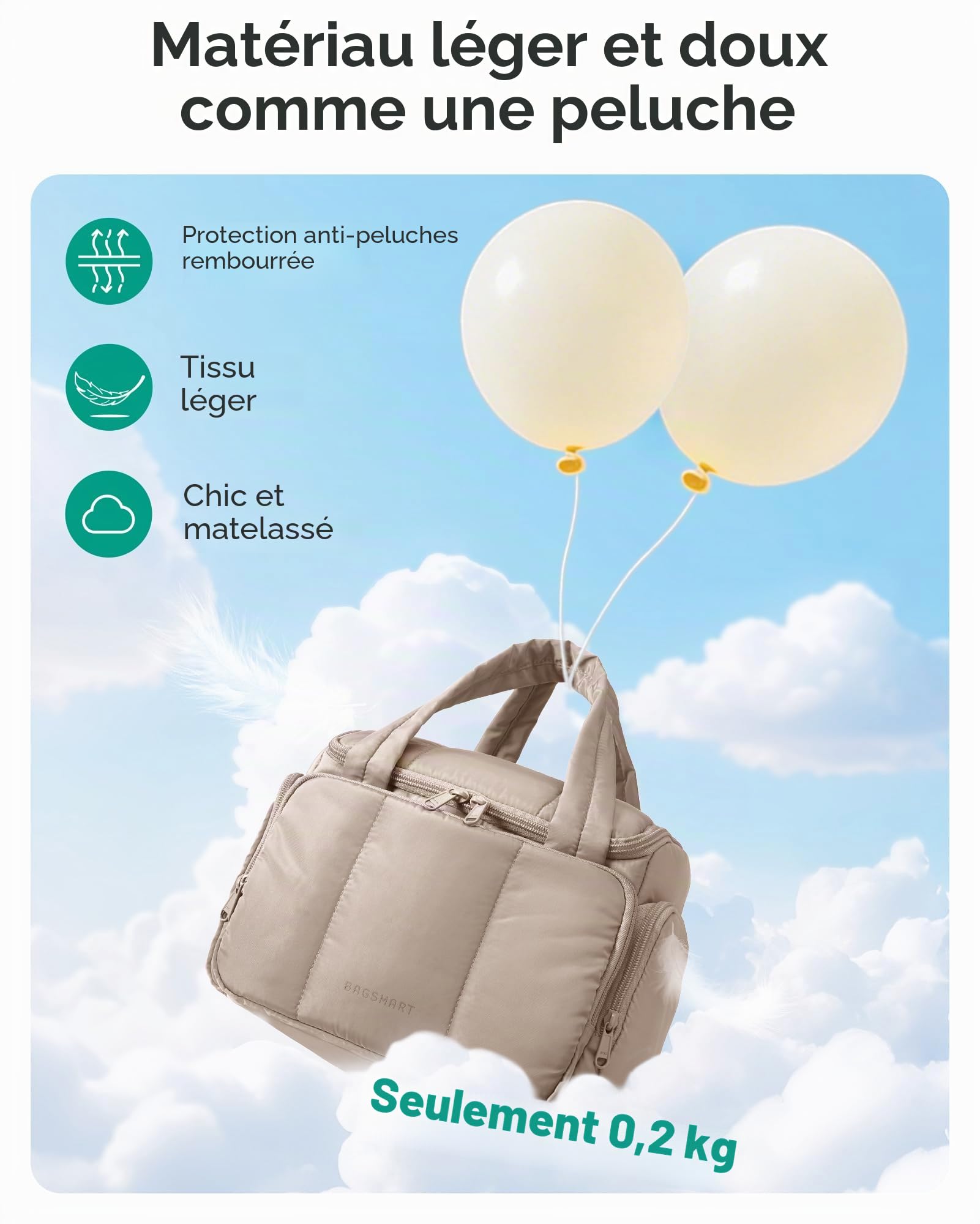 Bagsmart Trousse de toilette de voyage, grande trousse à maquillage multi-poches, trousse de voyage spacieuse pour articles de toilette, trousse à cosmétiques de voyage avec poignée, Noir