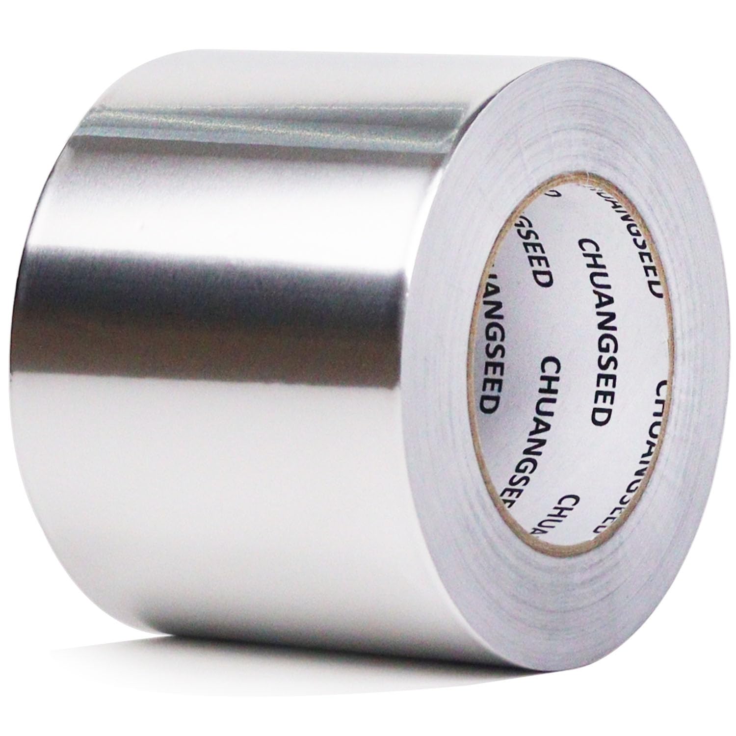 CHUANGSEED Ruban Adhésif Aluminium,100mmX50m,Bande adhesive professionnel en aluminium haute temperature,Aliminum foil tape,argent,Isolation thermique,réparationde tuyaux,fixation,ignifuge