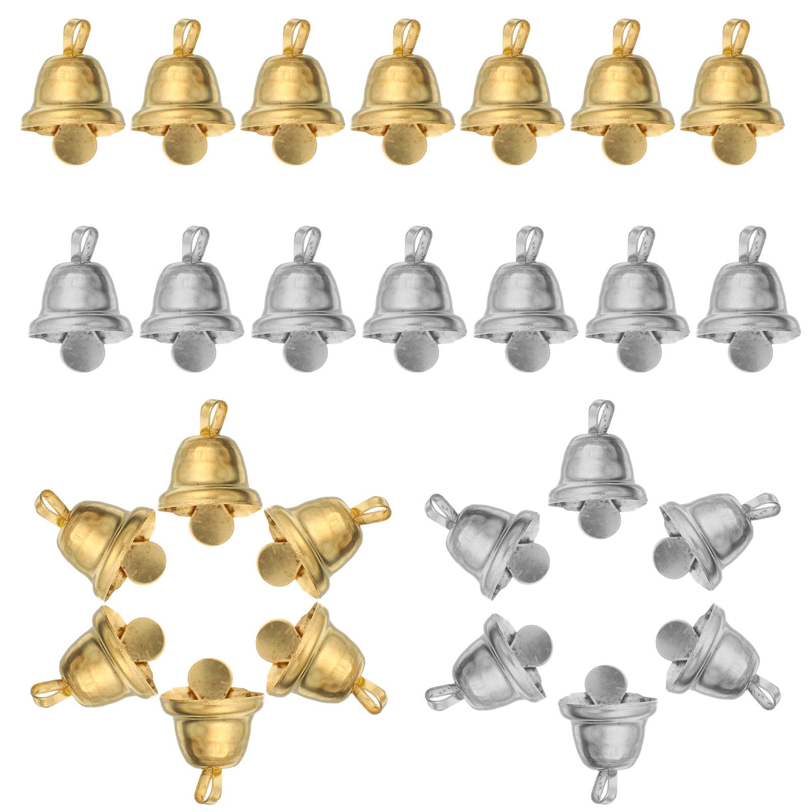 Toyvian 1000 Unidades Campanas Navideñas de Hierro Plata 10mm para