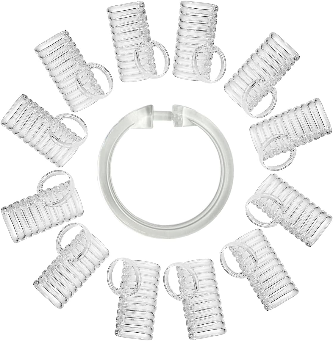 144 PCS Clear Plastic Shower Curtain Rings, O-Ring Shower Curtain Hooks, Shower Hooks for Bathroom Rods,Decorative Curtain Hooks with Smooth Glide, No Tools Installation & Rust-Proof Design