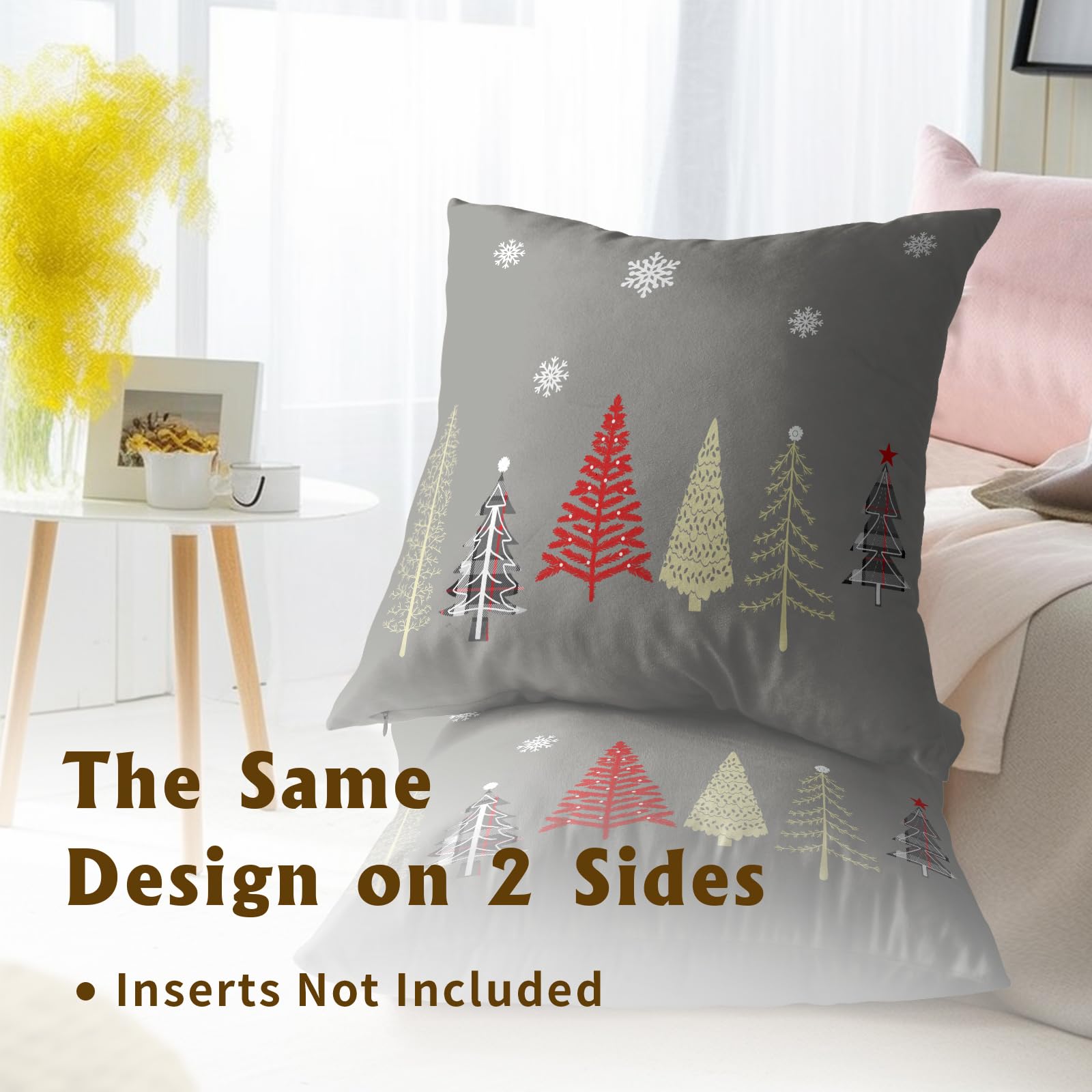 DFXSZ Set di 2 federe per cuscini natalizie, 45 x 45 cm, decorazione natalizia per la casa e il divano, colore verde, 50