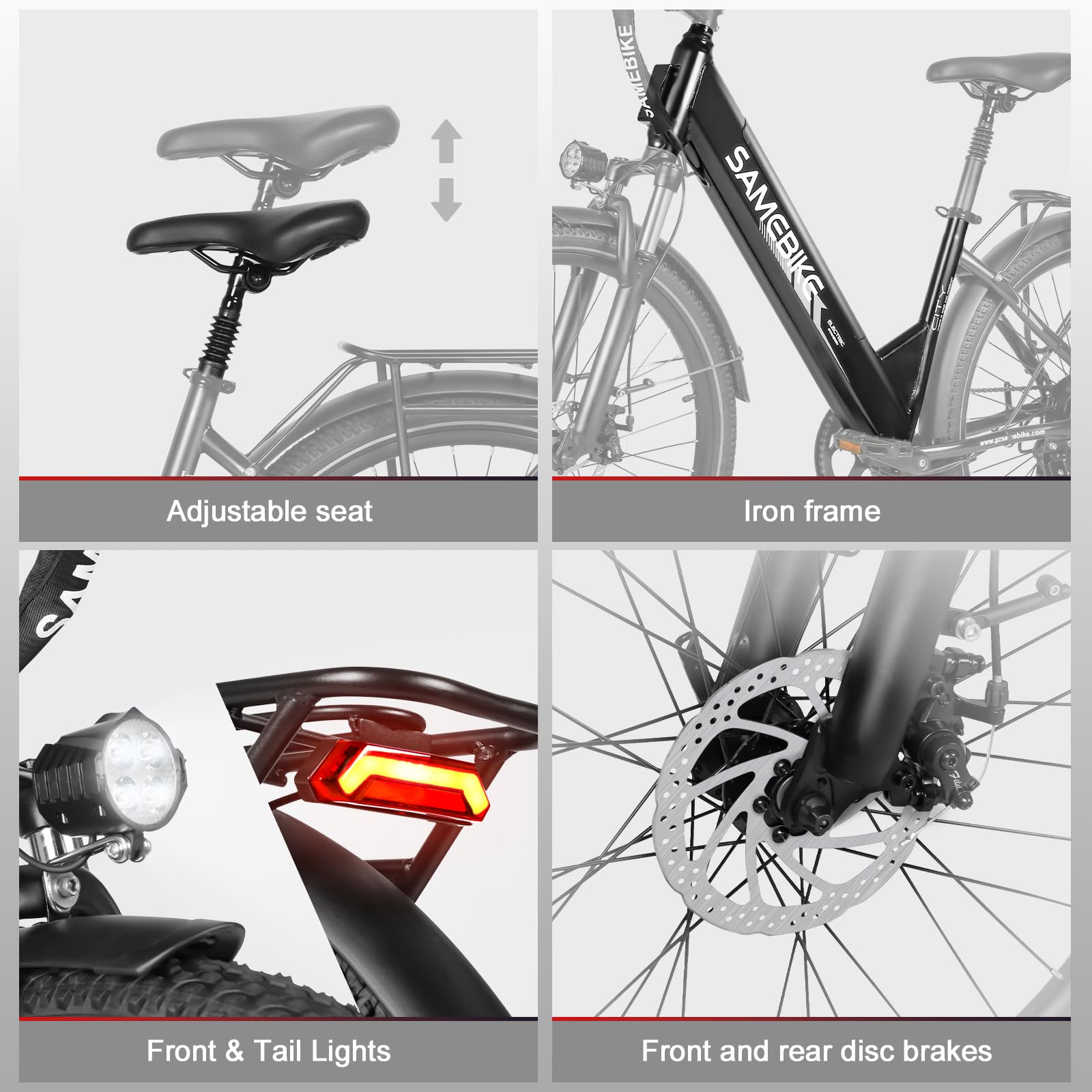 SAMEBIKE RS-A01-PRO Bici Elettrica per Uomo Donna,26"x2.1" Pneumatico Grasso 36V 15Ah Bicicletta Elettrica Cambio a 7 Velocità