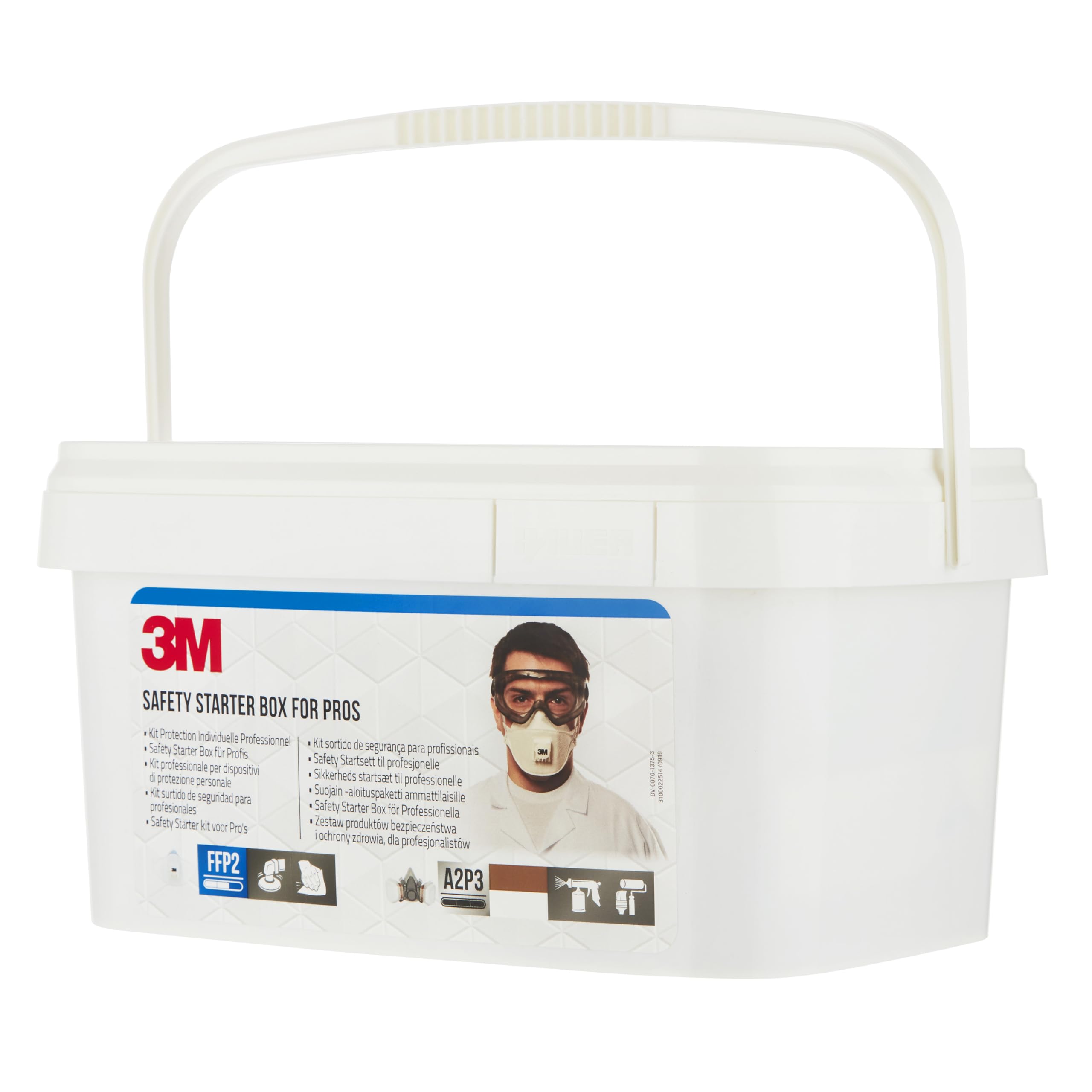3M Sicherheitsbox (mit Atemschutzmaske, Halbmaske, Gehörschutzstöpsel und Arbeitsschutzbrille, sicherheitsausrüstung für Baustelle oder Werkstatt, inkl. Zubehör) 1000MCWE