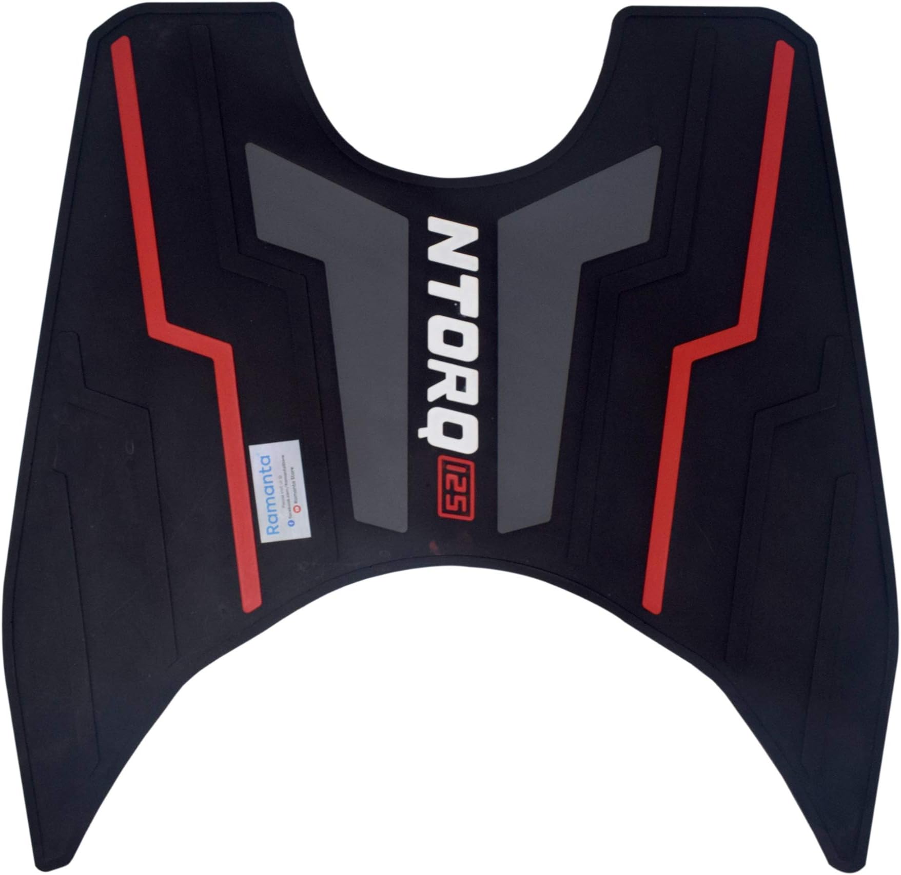 Anti Skid Ntorq 125 Scooter Foot Mat Red Washable Rubber Scooter Anti-Slip Foot Mat Compatible for Ntorq 125, Race XP & 125 XT (1 PC, Rubber, Blck, Grey & Red Combi)
