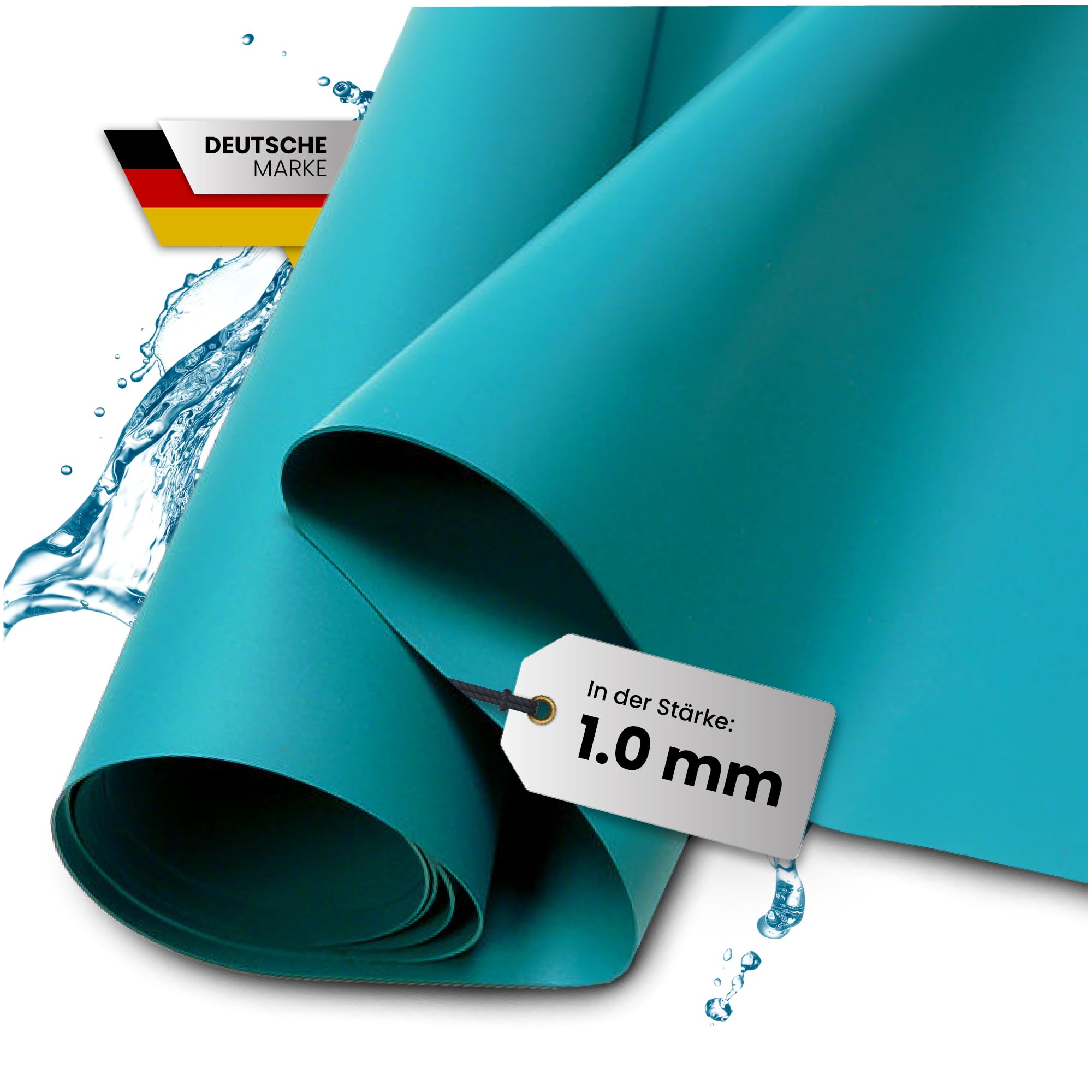 TeichVision - Premium PVC Teichfolie türkisblau - Stärke 1 mm - 2 m x 1,5 m/PVC Folie türkisblau geeignet für Teiche, Biotope, Naturschwimmbäder