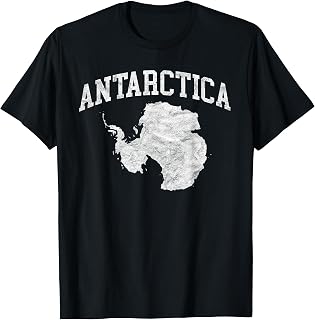 Antarctic Map Minimalist Distressed Vintage 80s T-Shirt