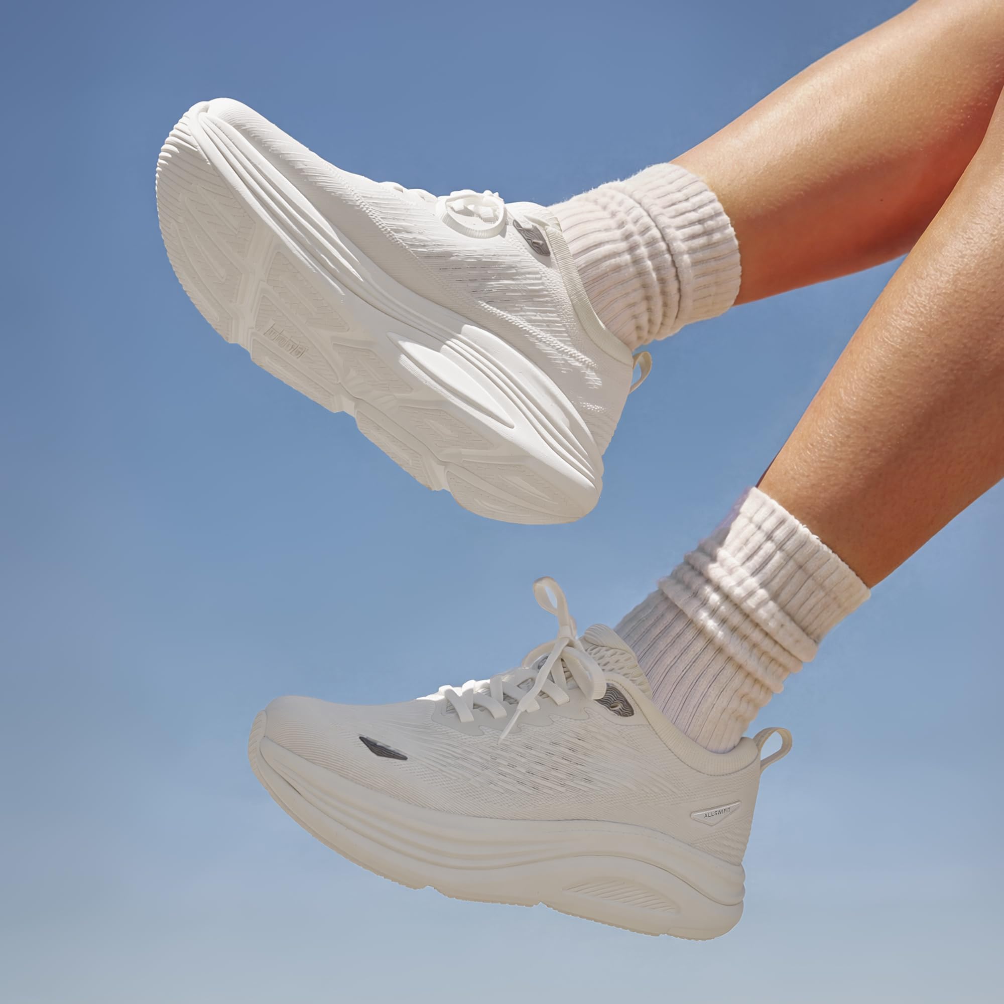 ALLSWIFIT Damskie buty do chodzenia amortyzowane wsparcie łuku do biegania wygodne oddychające lekkie siłownia trening sportowe trampki na co dzień