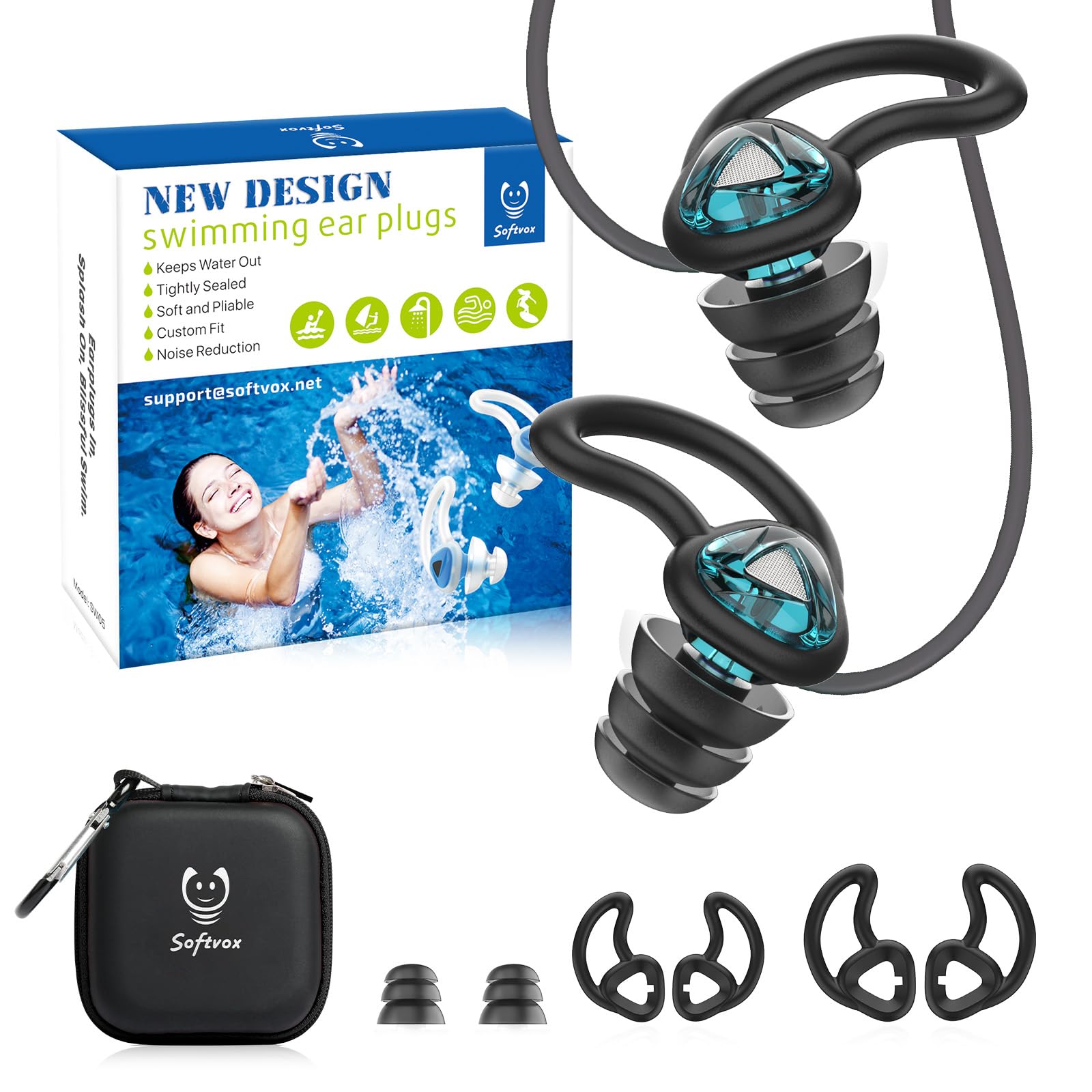 Swimming Earplugs with Lanyard