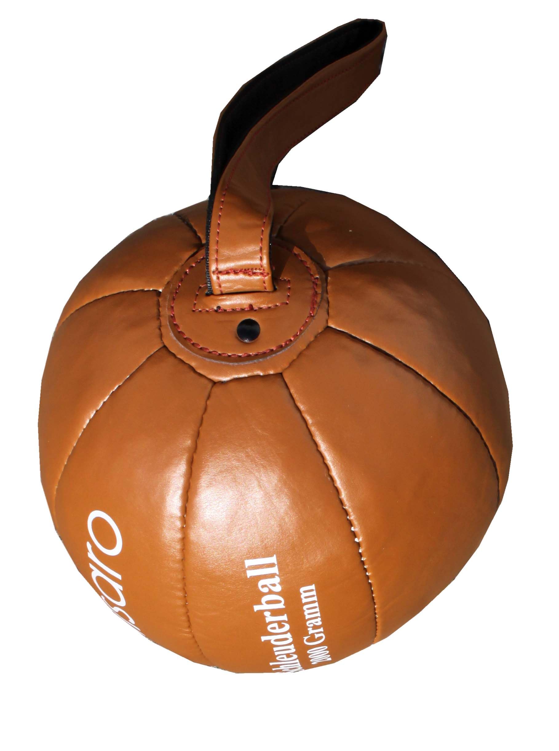 Lisaro Schleuderball aus PU-Leder 2000gramm, Durchmesser Ca. 18-20 cm. Farbe Braun/Natur, Size 2000 Gramm (2-Kg),
