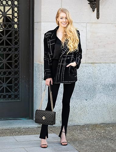 Miniatura 7 de LOVEVOOK Bolsos cruzados para mujer, de cuero, acolchado, con correa de cadena, bolso de mano de moda, bolso de noche para mujer