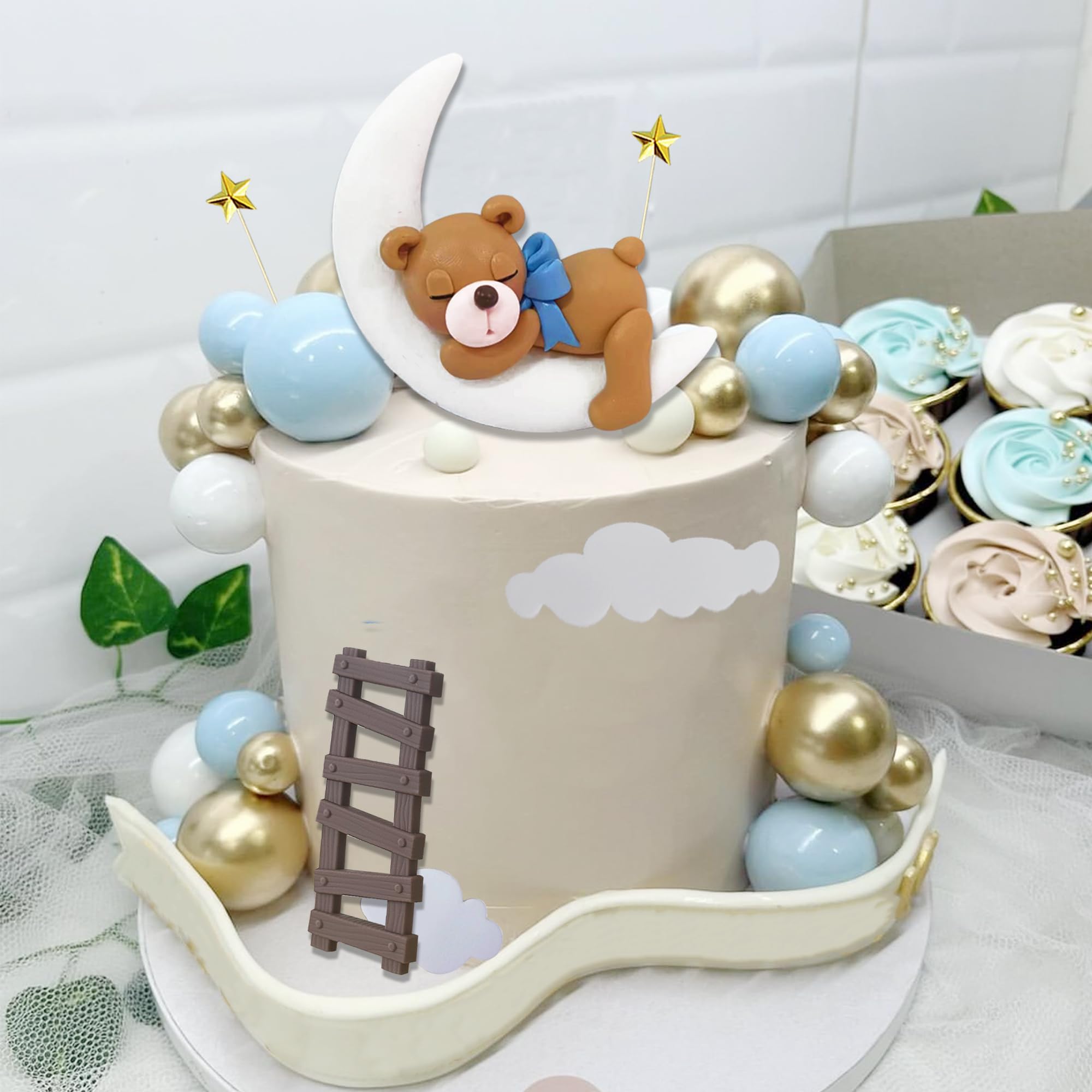 Lefubaby 29 Pcs Bear Cake Toppers Balls Cake Decorations Moon | Desertcart  Seychelles, image size:2000x2000