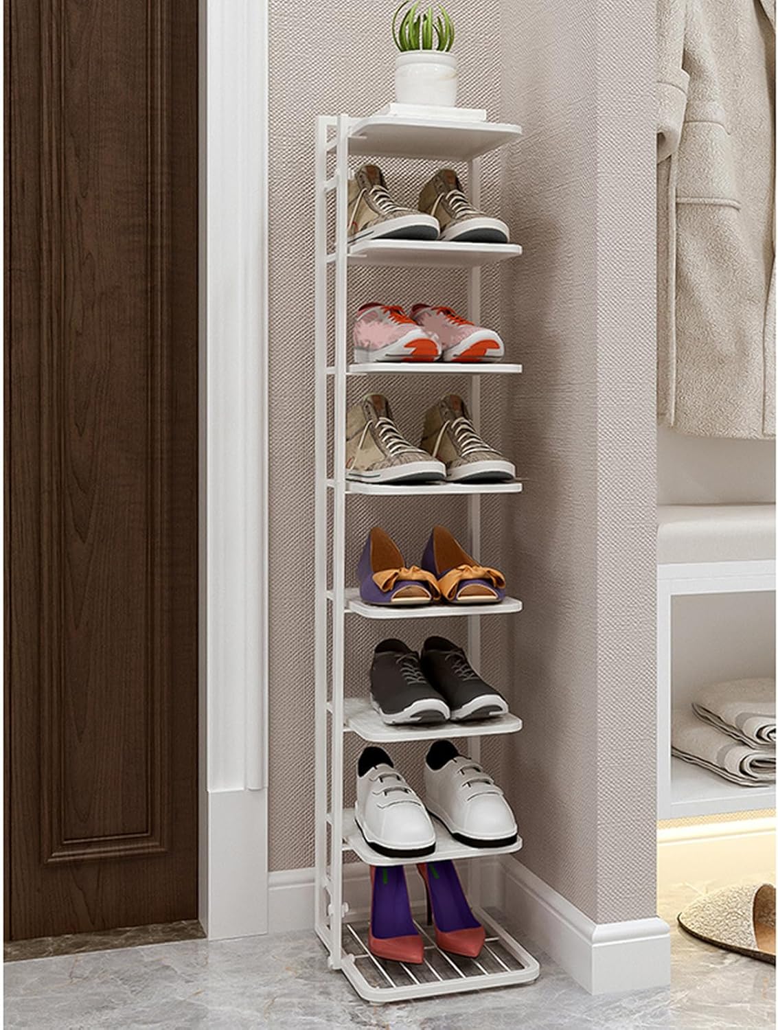 シューズラック 靴 収納 大容量 スリム 靴箱 省スペース分割可 ホワイト 玄関すっきり シューズラック シューズスタンド 靴収納 