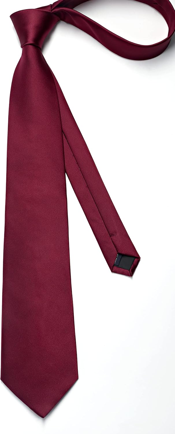 Enlision Mens Ties Solid Color Satin Necktie Ties for men Handkerchief Cufflinks Pocket Squares for Wedding - Image 4