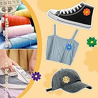 Vista 6 de 44 parches bordados para planchar con flores de girasol, parches de decoración para ropa, chaquetas, mochilas, jeans, sombreros, bolsas, accesorios