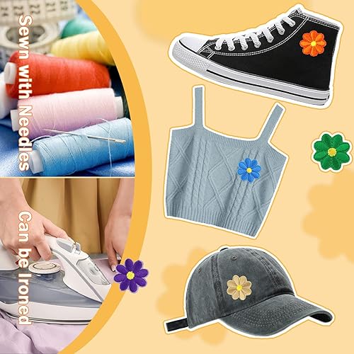 Miniatura 6 de 44 parches bordados para planchar con flores de girasol, parches de decoración para ropa, chaquetas, mochilas, jeans, sombreros, bolsas, accesorios