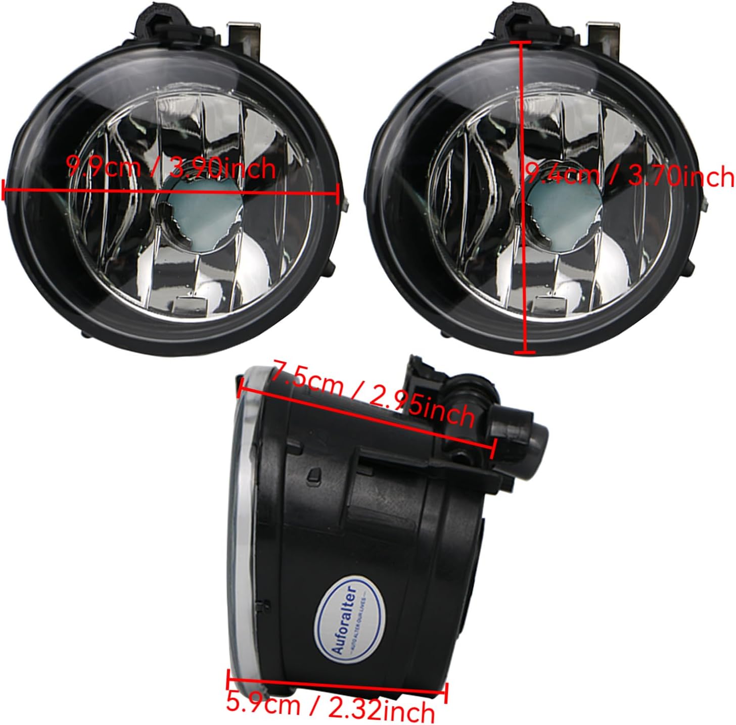 Fog Lights Lamps Assembly Pair for BMW (X1 F48 F49 2016-2019)(X2 F39 2018-2021)(X3 F25 2011-2017 w/o Adaptive Headlamps)(X4 F26 2015-2018)(X5 F15 2014-2015)(X6 F16 2015) with Bulbs
