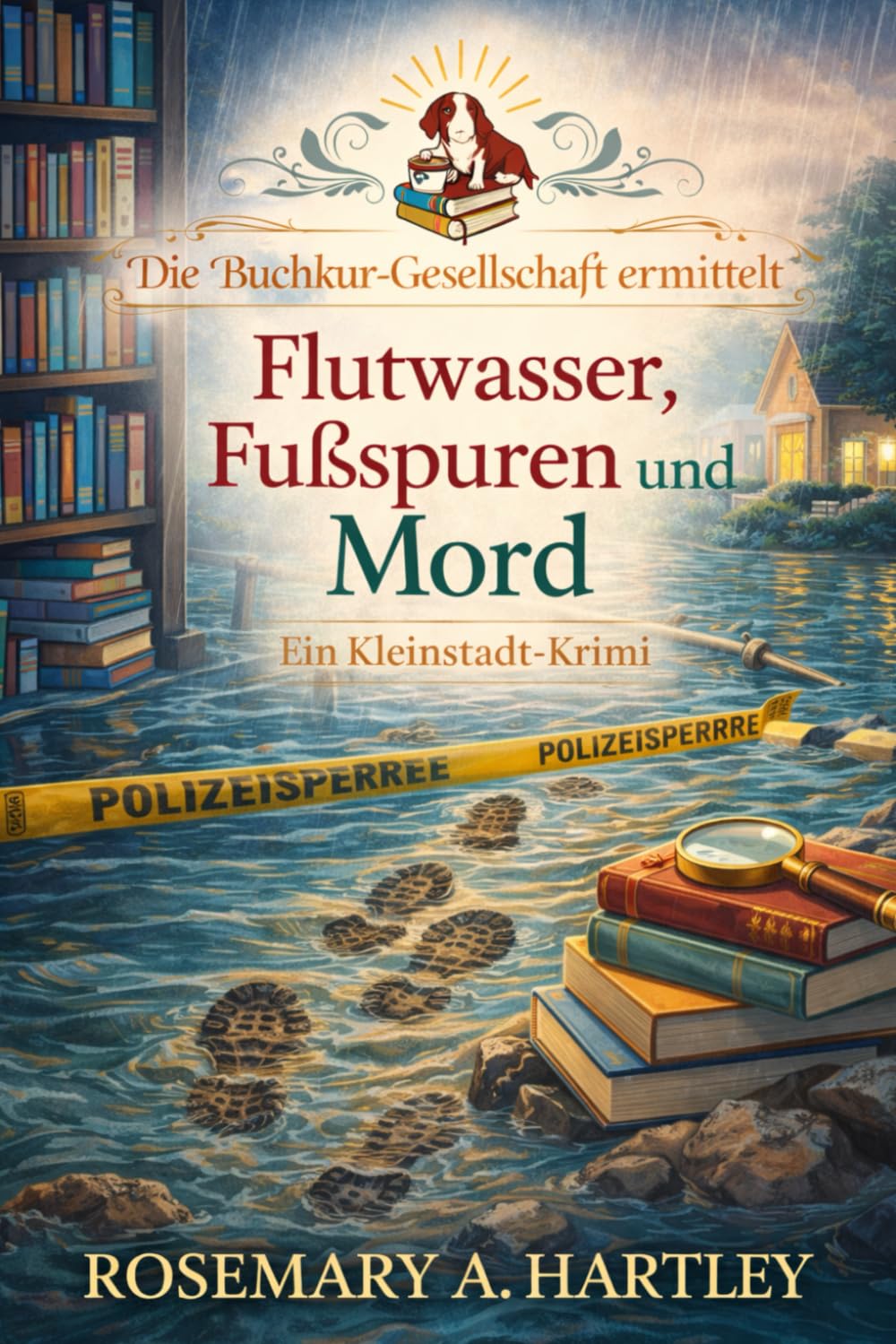 Flutwasser, Fußspuren und Mord: Ein Kleinstadt-Krimi (Die Buchkur-Gesellschaft ermittelt)
