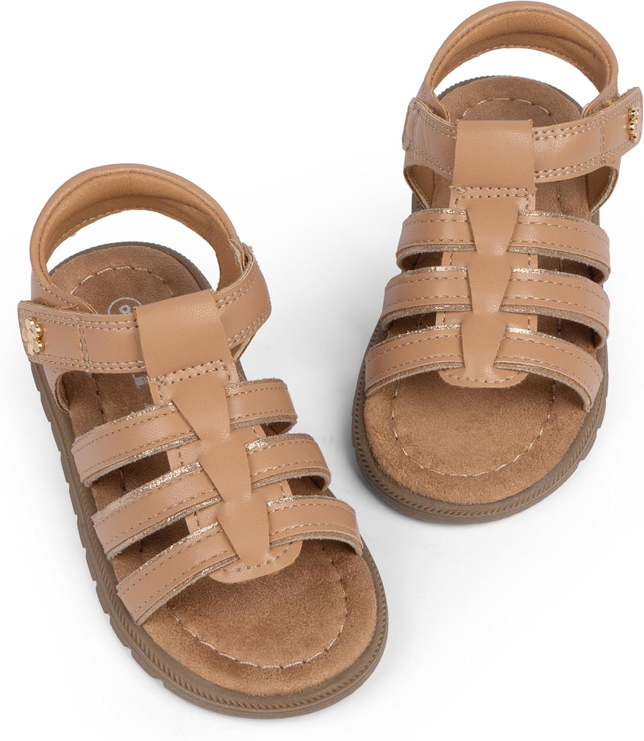QIY Toddler Girl Sandals Little Kids Summer Dress Shoes Open Toe Flats Princess Sandals for School Beach Party