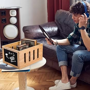 Amazon.co.jp: Lyellfe 竹製レコード箱 ビニールレコードストレージ