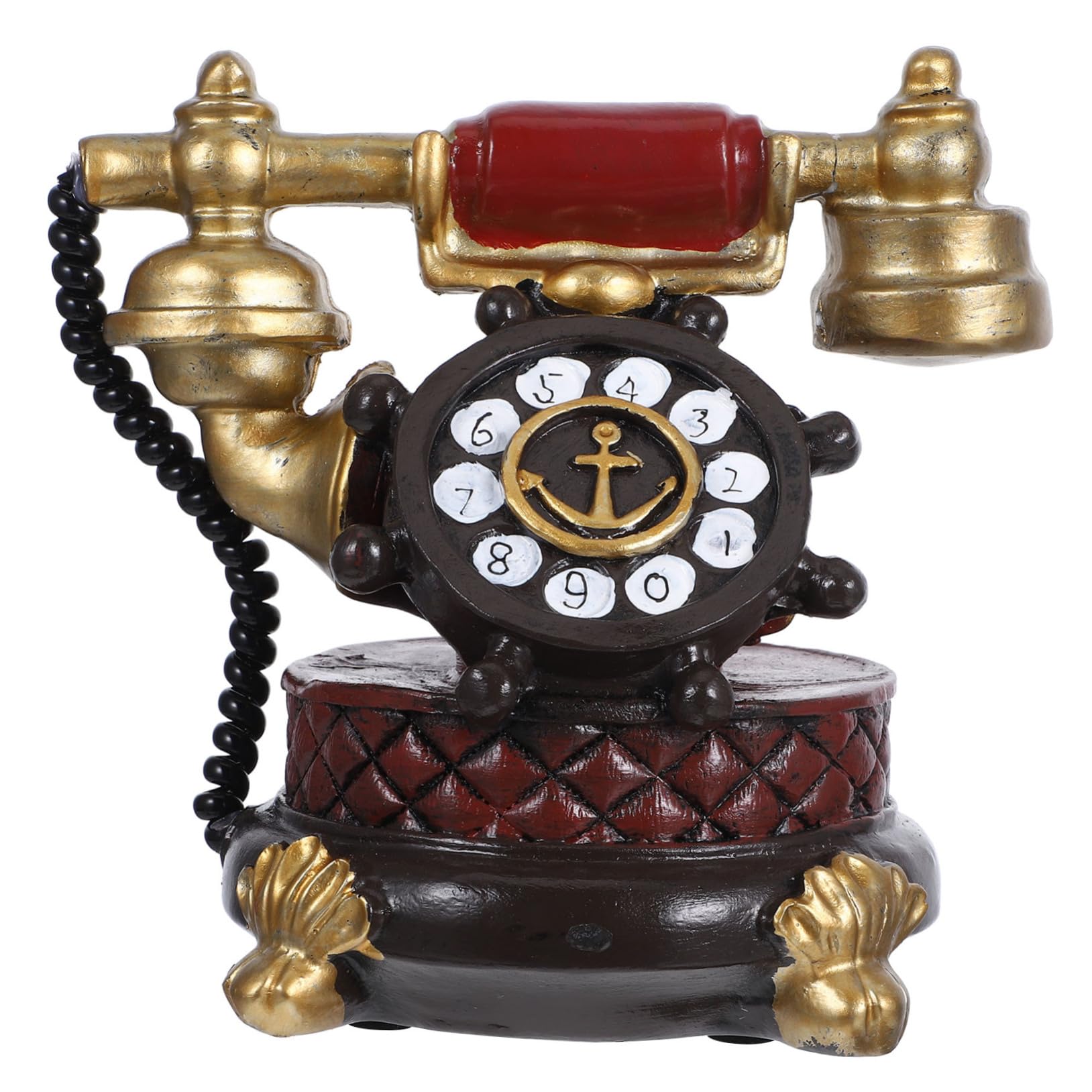 Cabilock Vintage Old Telephone Ornament Resin House Decor Retro Phone Model Home Office Decorative Phone