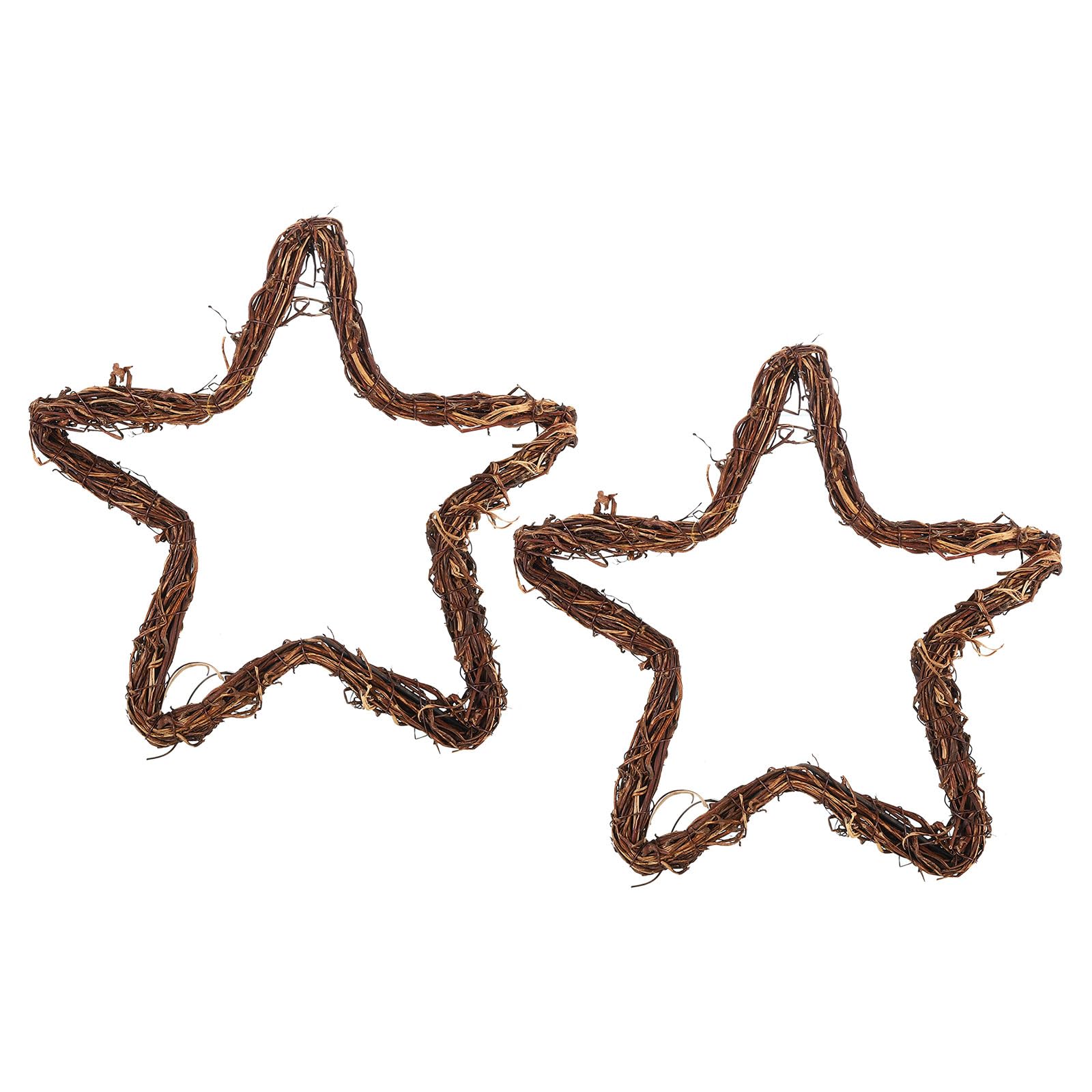 Diadema de ratán estrella PATIKIL de 25cm en pack de 2 unidades para decorar puertas