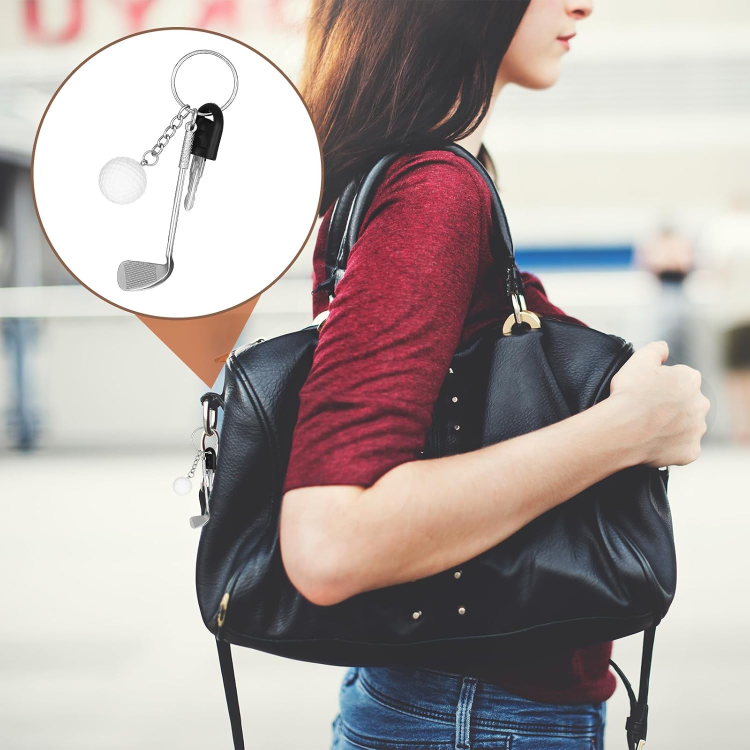 2 PCS Golf Club Keychain, Mini Alloy Golf Keychain Golf Gifts Keychains for Men Women Golfers Golf Ball Keychains Backpack Decorations Birthday Christmas Gifts for Family Sports Golf Lovers - Image 5