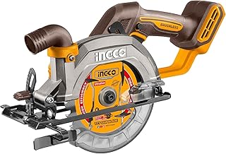 INGCO 20V Cordless Circular Saw (Body Only) 140mm, Brushless Motor, 6300RPM Max. Cutting Depth 50mm (90°) Electric Circular Saw, 20mm Arbor CSLI1402