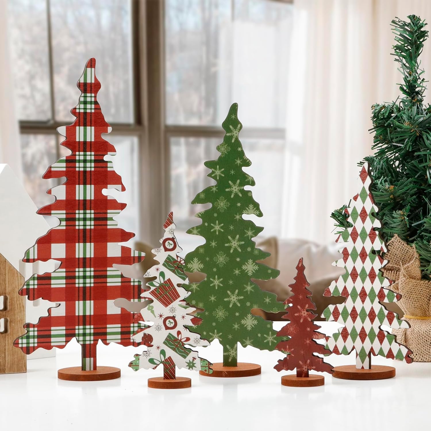 Christmas Decorations indoor5 sizes Wooden Christmas Tree