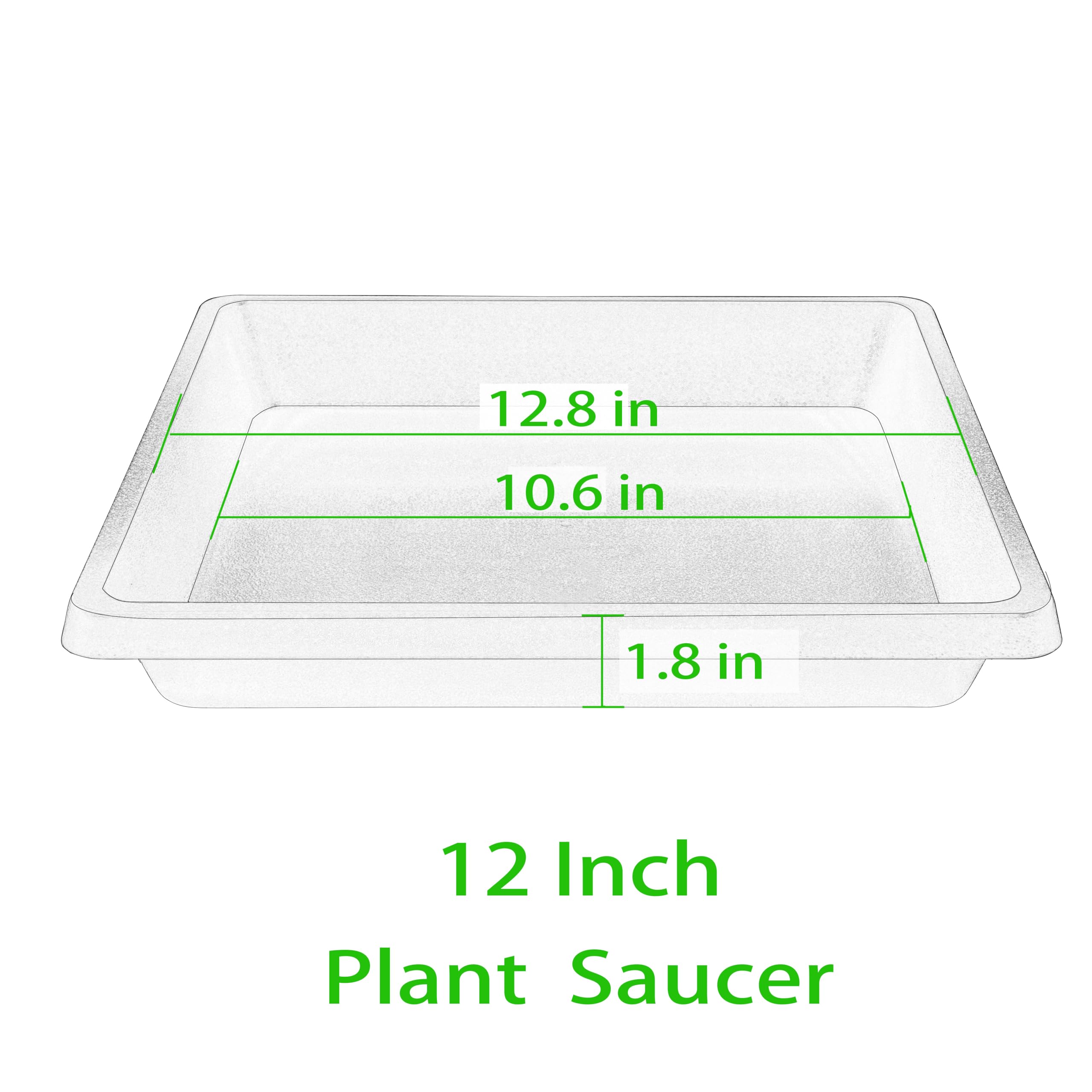 Pflanzen-Untersetzer, 30,5 cm, quadratisch, 4 Stück, Kunststoff-Pflanzentropfschalen, Pflanzen-Untersetzer für drinnen und draußen, Blumentopf-Untersetzer, Untersetzer für Topfpflanzen