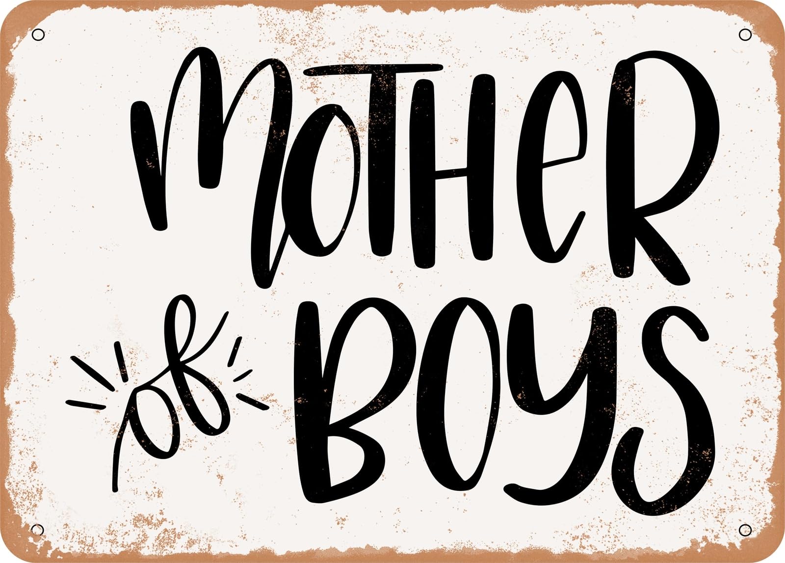 Miaomansenstore Boys Metal Sign - Mother Of - Vintage Look Sign Home Decor