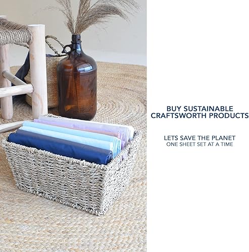 Miniatura 6 de CRAFTSWORTH Juego de sábanas de 100 % algodón de percal tamaño King, 4 piezas, transpirable, fresco, con bolsillo extra profundo, calidad de lujo